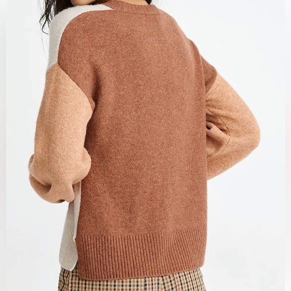 Madewell Merino Wool Alpaca Blend Colorblock Payton Sweater in Coziest Yarn S - Picture 5 of 13